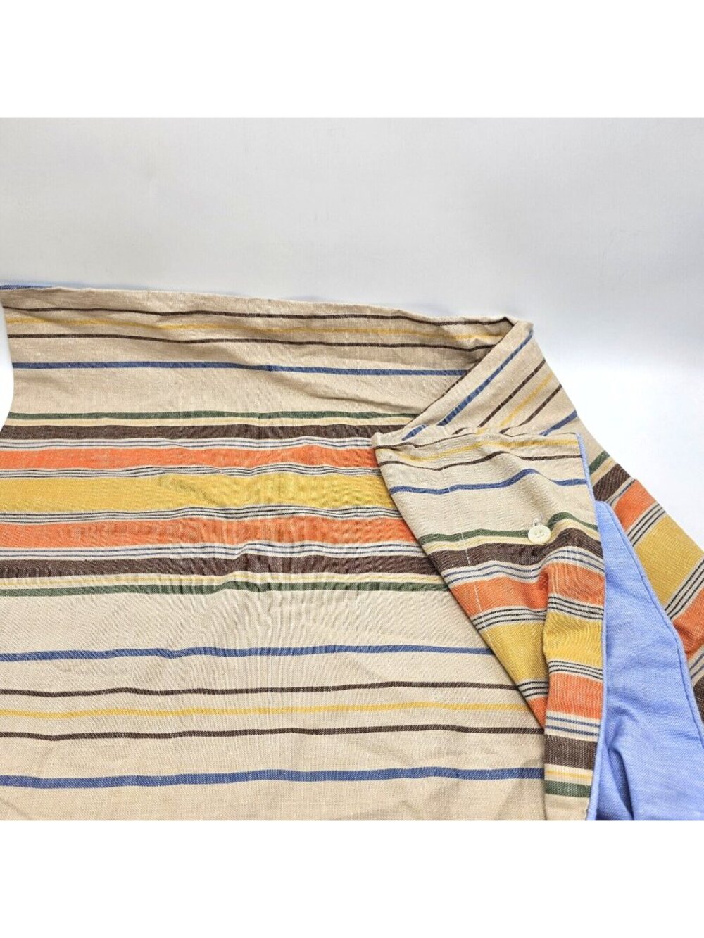 Tommy Hilfiger Pillowcase Stripe Oxford Button Standard Yellow Orange Blue
